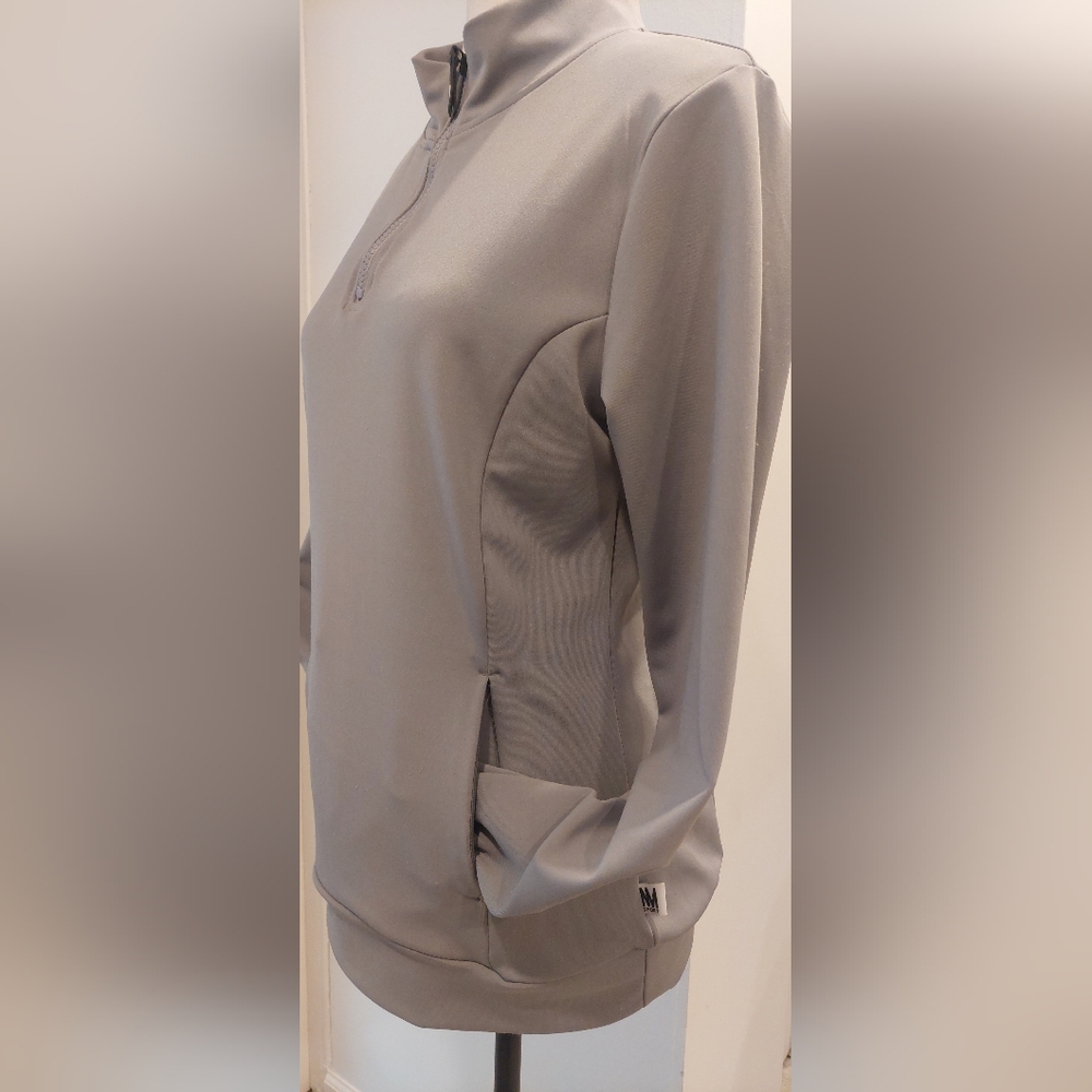 Nicole Miller Sport Gray Zip Pullover - Picture 5 of 8
